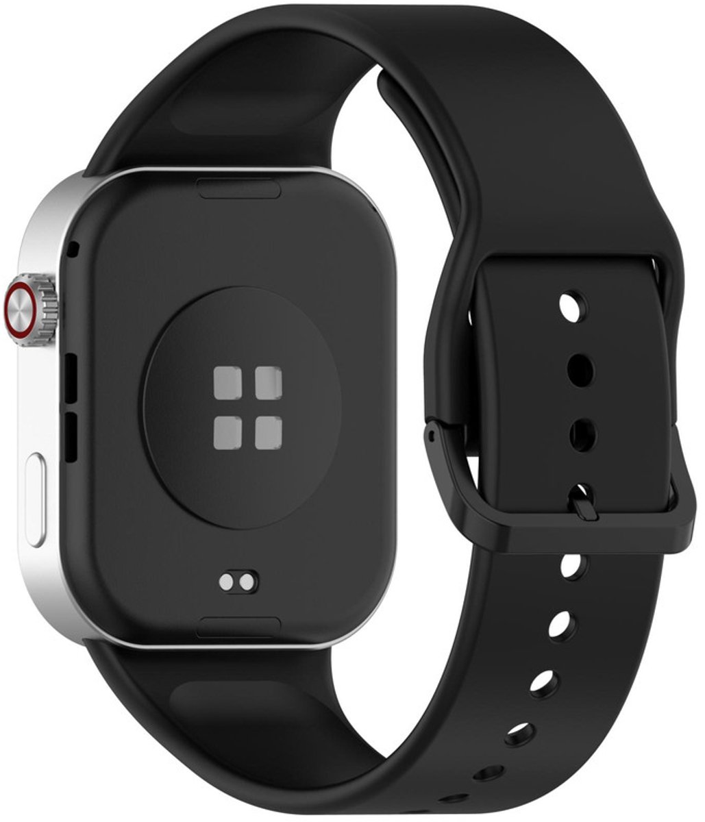 Siliconen bandje - geschikt voor Xiaomi Smart Band 10 Pro, Smart Band 9 Pro, Smart Band 8 Pro, Redmi Watch 4, Redmi Watch 5 en Redmi Watch 6 - gespsluiting - zwart