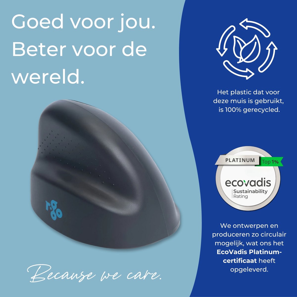 R-Go Ergonomische Verticale Muis HE Basic - Bluetooth - Draadloos en Oplaadbaar - Rechtshandig - Maat M - Grijs (Outlet) thumbnail 4