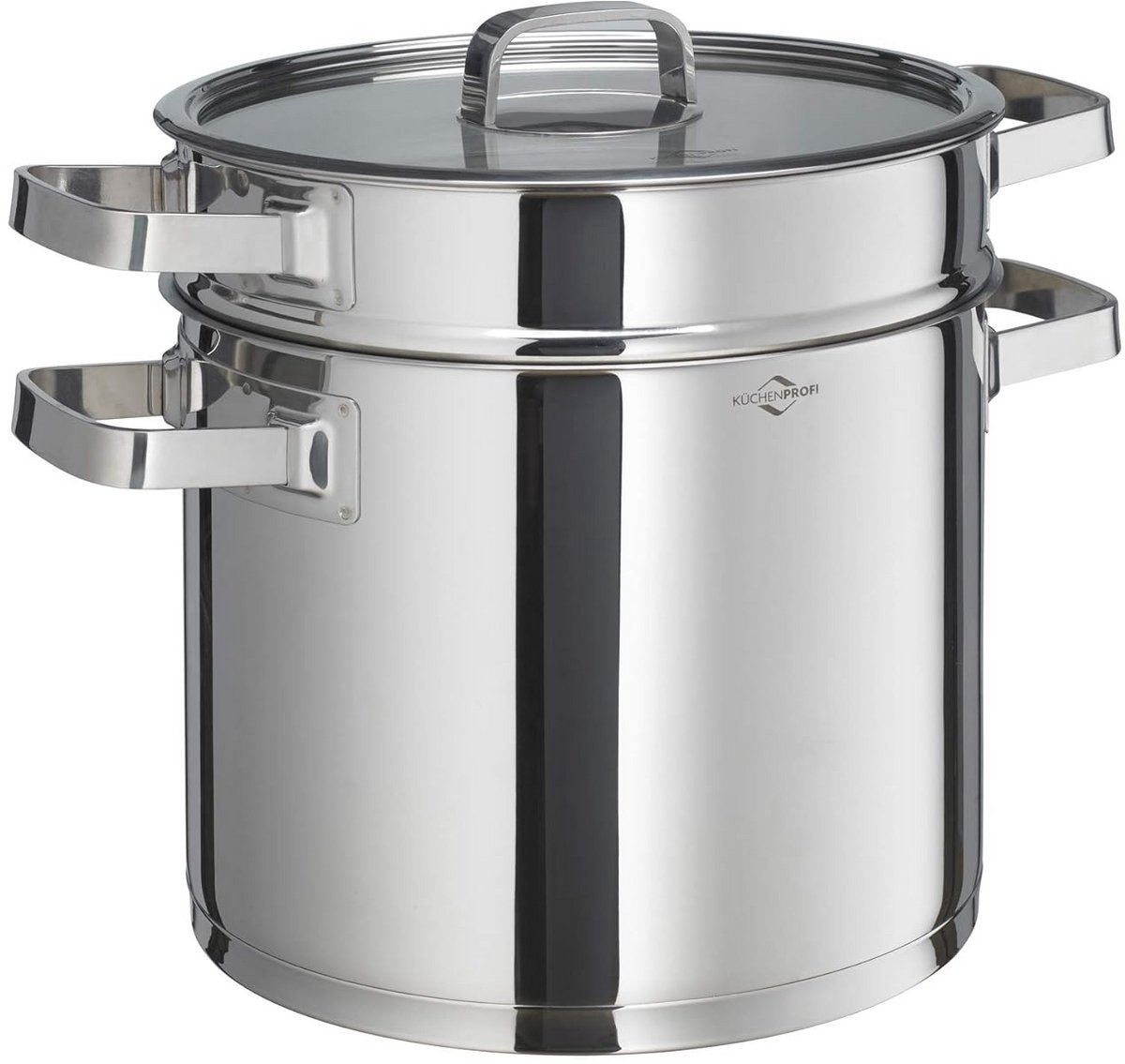 Grote Kookpan met Pastamaker Inzet, Roestvrij Staal 7 Liter