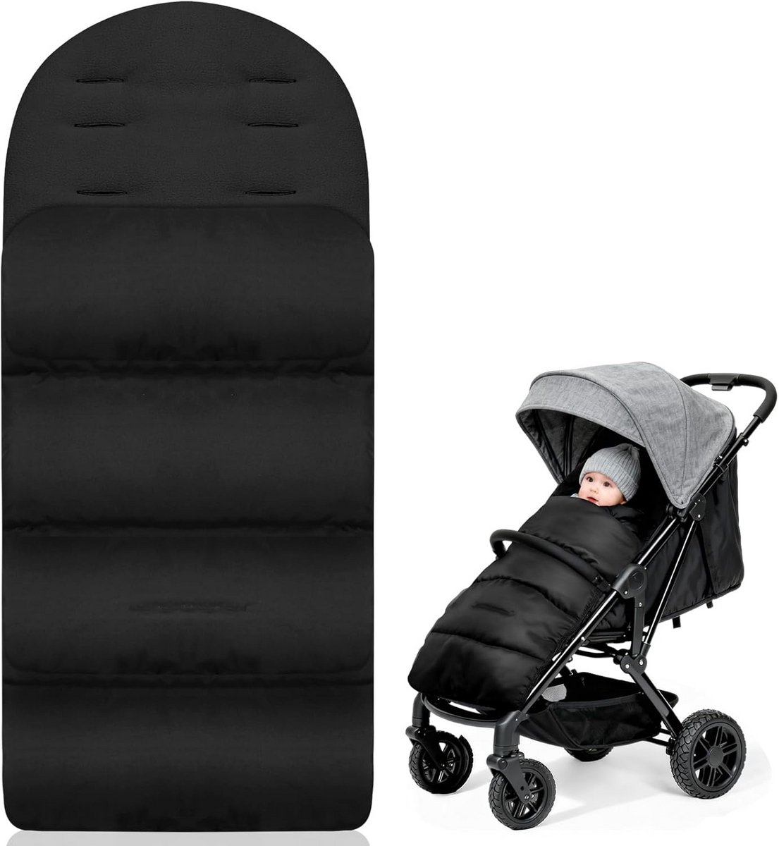Thijox - Universele Voetenzak voor Kinderwagen - Fleece Winter - Waterdicht - Ademend - Ritssluiting - Warm - Voor Alle Soorten Kinderwagens