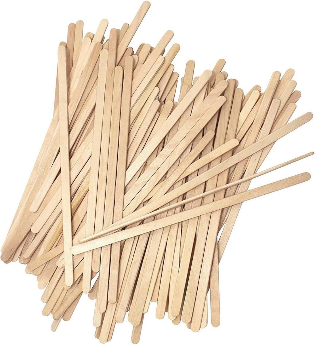 100 Houten Roerstaafjes voor Koffie en Dranken 14 cm - Wegwerp