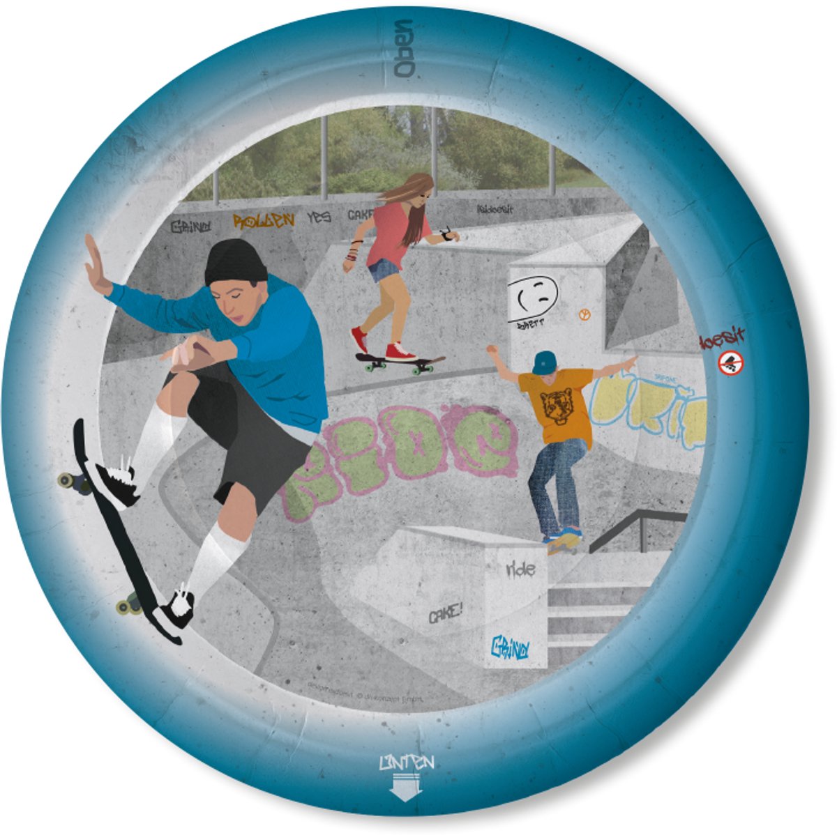 8 Keep Rolling papieren borden 23cm