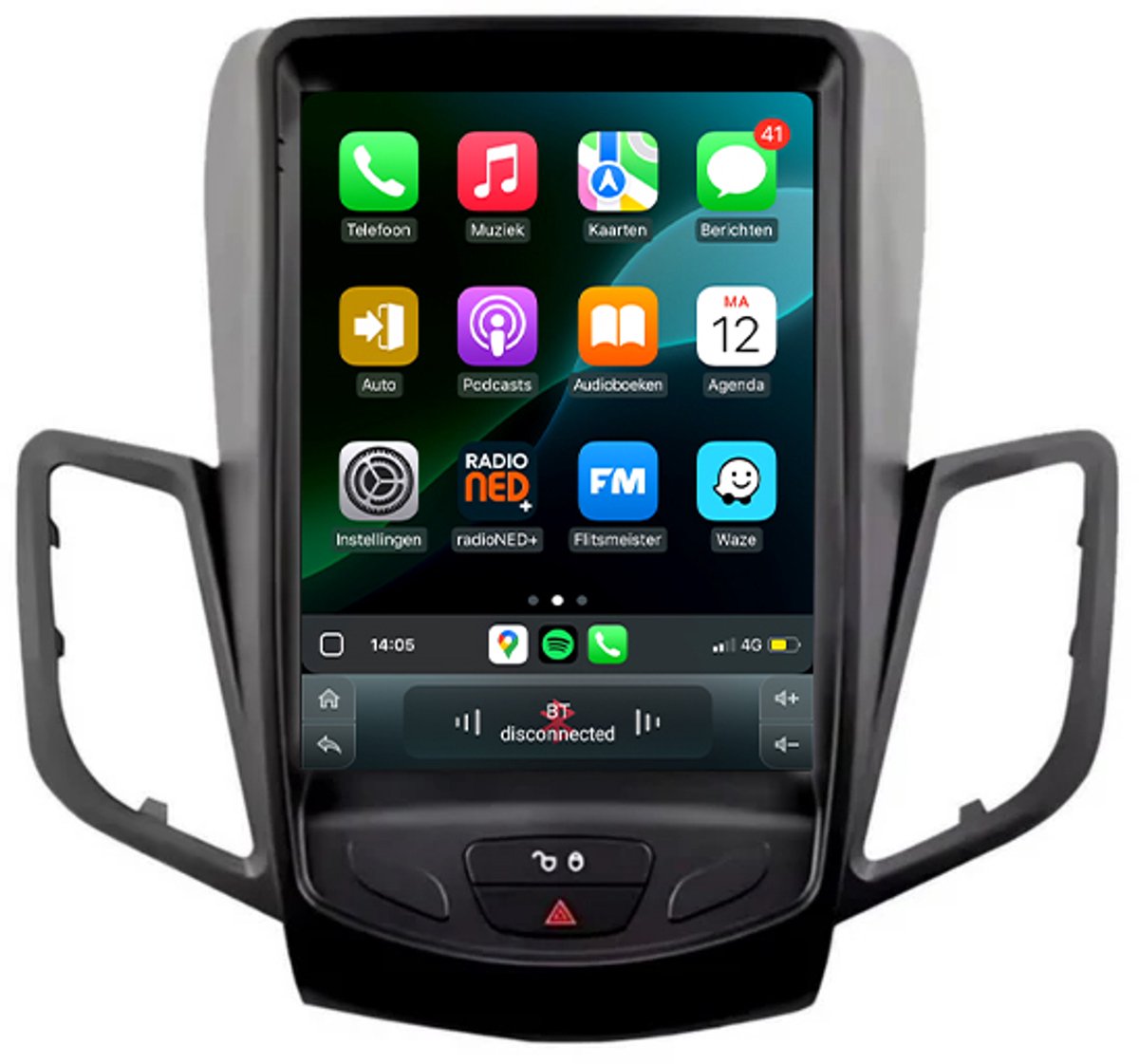 Carplay autoradio voor Ford Fiesta | 2009 t/m 2017 | Android 13 | Draadloos Apple CarPlay & Android Auto | 2GB + 32GB | 4-Core Processor | Cartronix | 2009 2010 2011 2012 2013 2014 2015 2016 2017 | Bluetooth & Wifi
