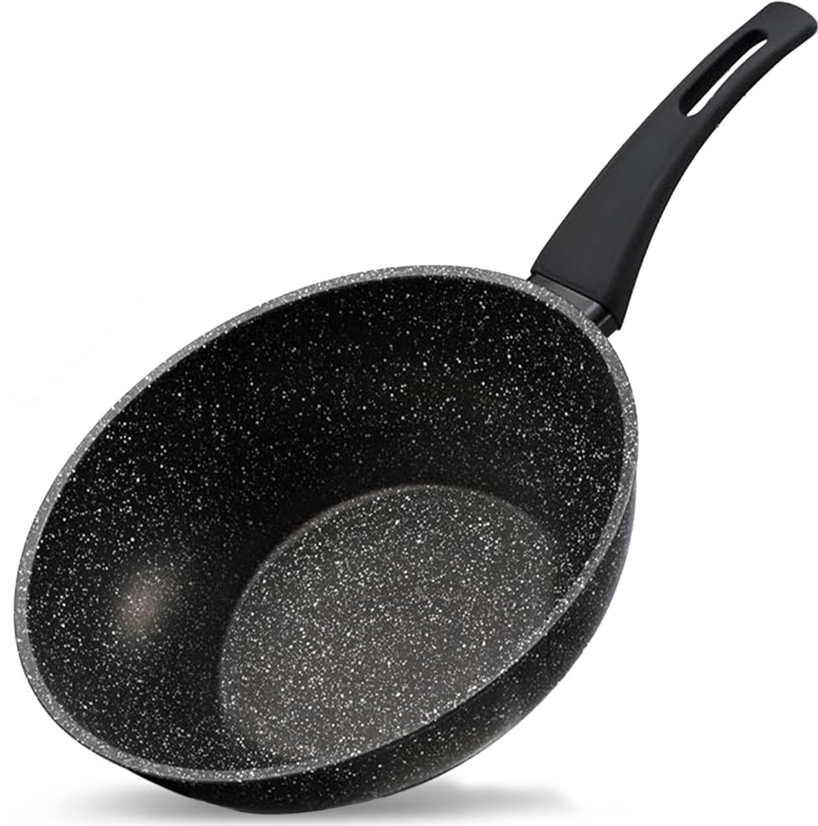 Harmony Wokpan Inductie - Ø 28 cm - Keramisch Anti Aanbak Pan - PFAS-vrij - Gas, Inductie, Elektrisch - Bakpan - Zwart