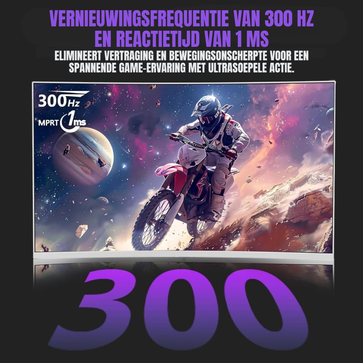 SCH® Gaming Monitor 240Hz Wit - afbeelding 3