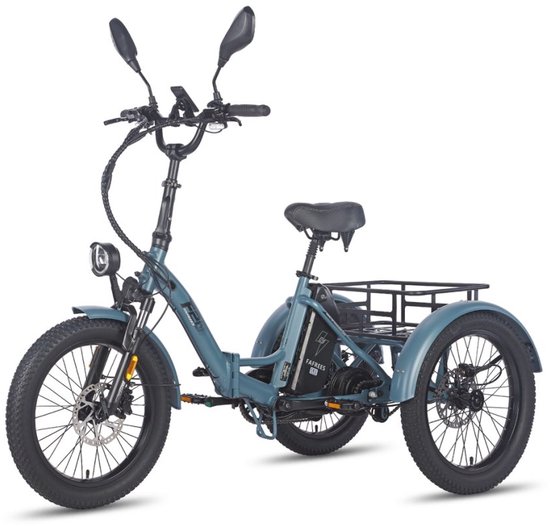250W Dik Klapfiets E-Bakfiets 20 Inch 48V 18.2Ah Accu, Hydraulische Schijfremmen Elektrische Fiets, Elektrische Vrachtsfiets 180kg, Blauw Driewieler E-Bike van Shengmilo — afbeelding 2