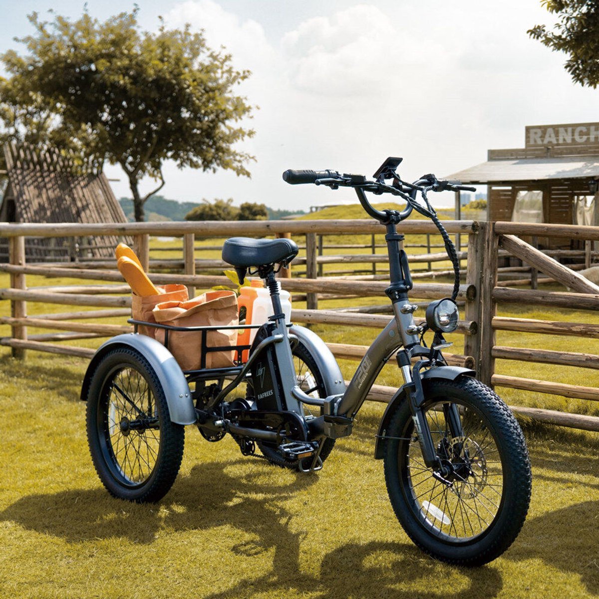 250W Dik Klapfiets E-Bakfiets 20 Inch 48V 18.2Ah Accu, Hydraulische Schijfremmen Elektrische Fiets, Elektrische Vrachtsfiets 180kg, Blauw Driewieler E-Bike – foto 8