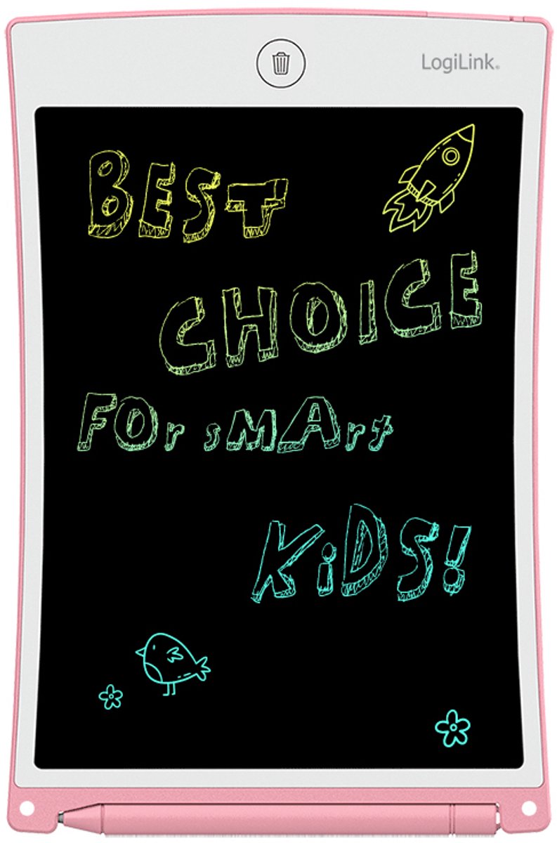 LCD-kinderschrijftablet 8,5", wis- en herschrijfbaar, oogvriendelijk, roze