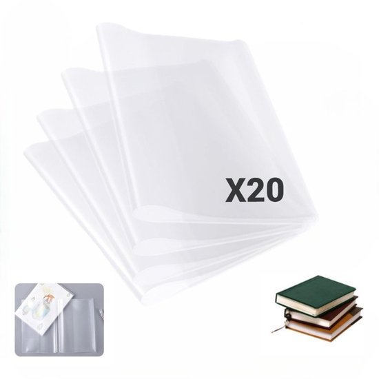 20 stuks Boekenhoes - Boek hoes - Book sleeve – A4 Boekomslagen - Boekenkaft - Notebook cover - Voor boeken - Transparante - LOUZIR