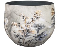 TS Collection - Bloempot Designed by Lammie - Moonlight meadow - 21x16 - Metaal & Epoxy - Exclusieve woonitems voor binnen - Handgemaakt - Unieke print - Designed by Lammie