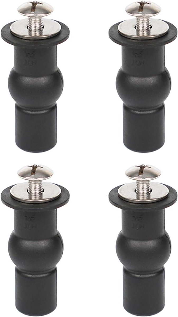 Set van 4 accessoires voor toiletbril, vervangende scharnierschroeven, uitbreidingsschroeven voor badkamer, vervangingsset blindgat (zwart)
