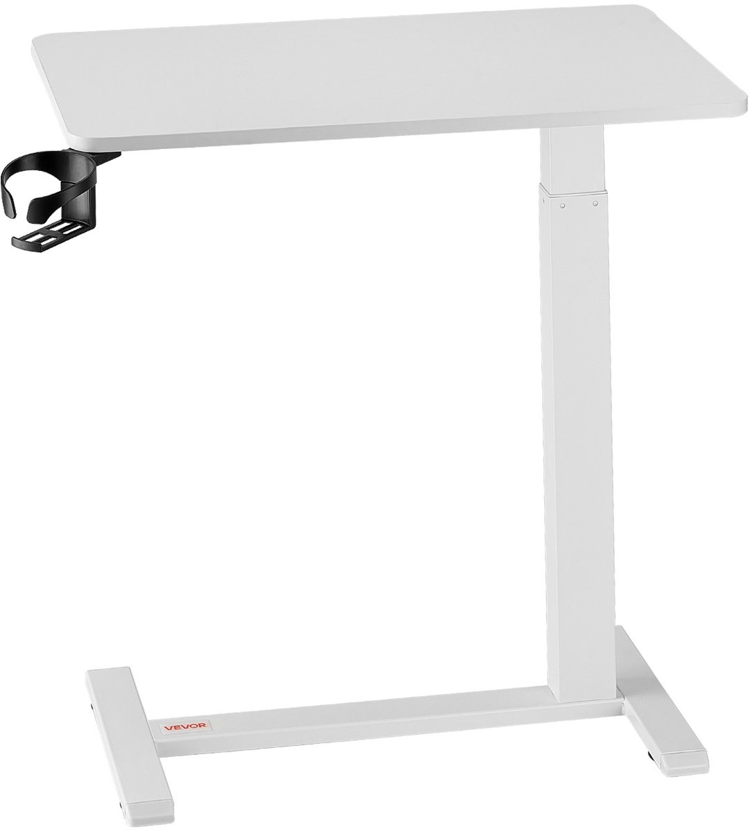 Vevor Overbedtafel Mobiele Bijzettafel Laptoptafel met 4 Verborgen Wielen Wit