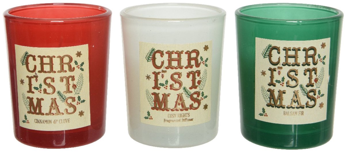 KAEMING B.V. - Set van 3 geurkaarsen met kerstgeur, 6 cm