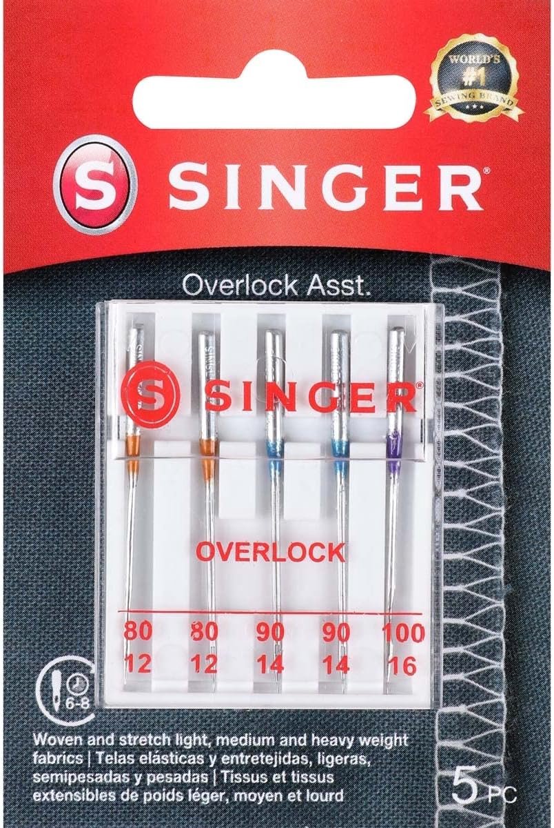 Overlock Naalden Set voor Serger Naaimachines, Diverse Maten, 5 Stuks