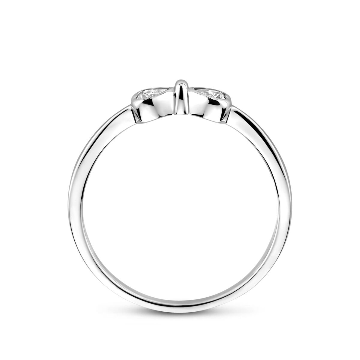 Zilveren Gerhodineerde Strik Ring met Zirkonia 1341839 – 925 Zilver