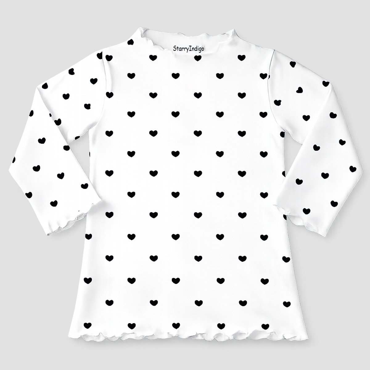 Starry Indigo - Valentijnsdag T-shirt voor meisjes met love hart