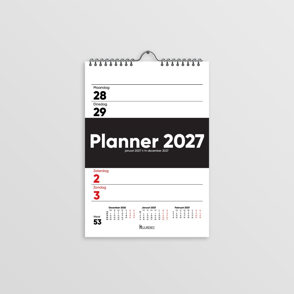 Huurdies® week kalender - A4