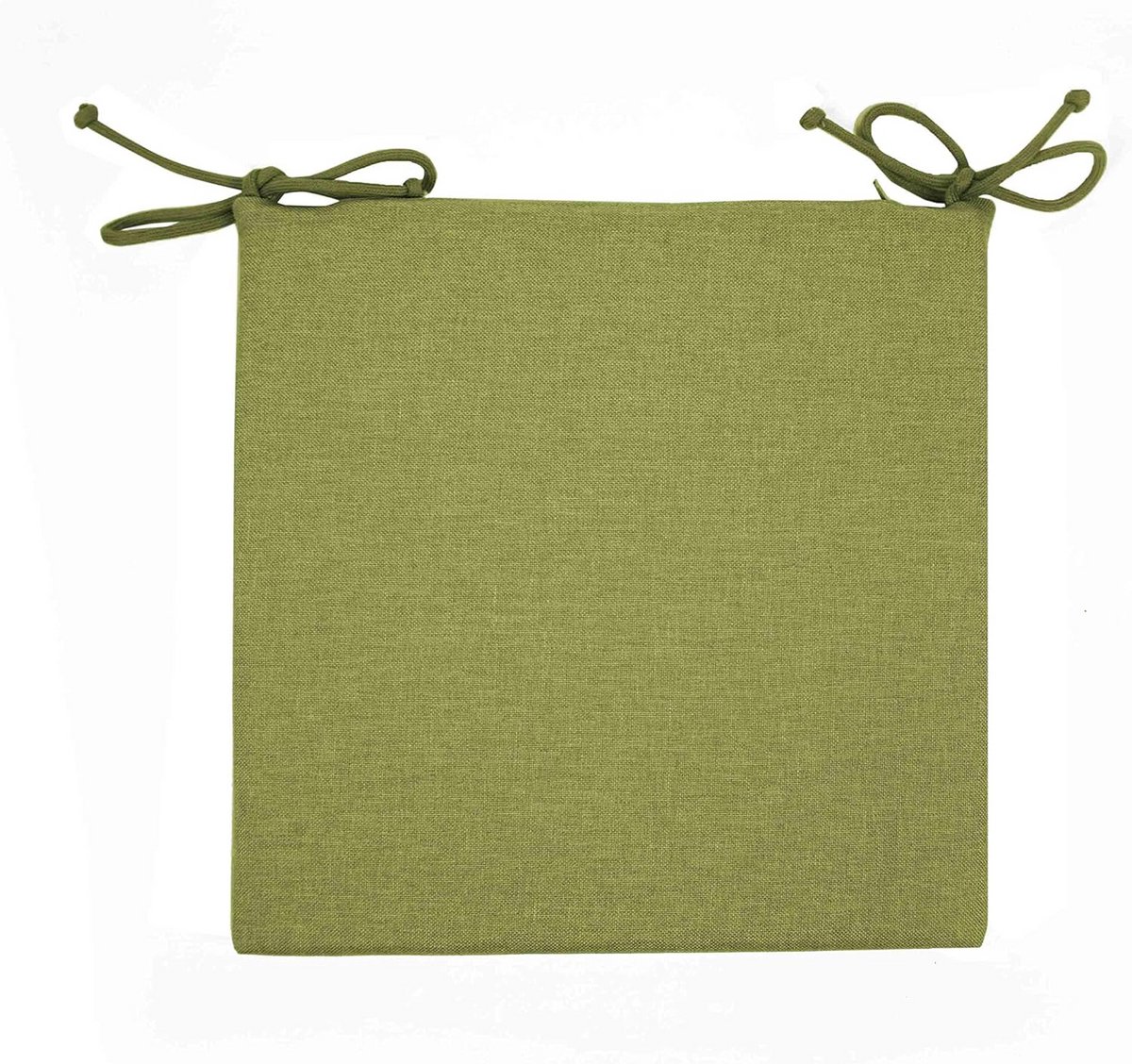 Set van 4 Vierkante Keukenstoelkussens Groen 35x35 cm met Veters