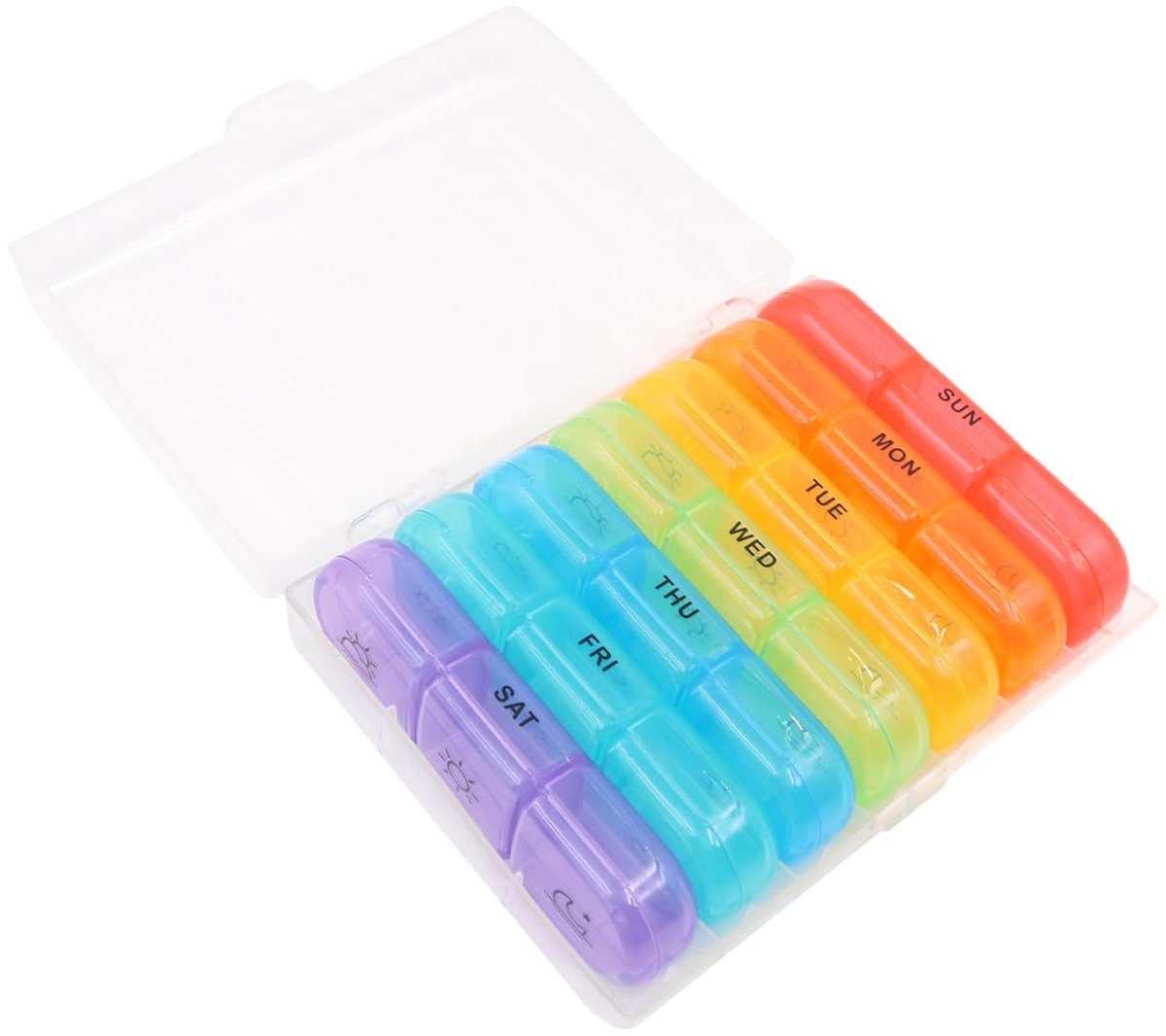 Wekelijkse Pil Organizer 3 keer per dag grote 7 dagen pillendoos 3 keer per dag draagbare pillenkoffer voor medicatie vitamine visolie en supplementen
