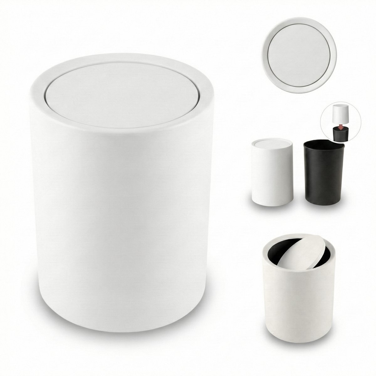 Badkamerafvalemmer RUND, 6 l
