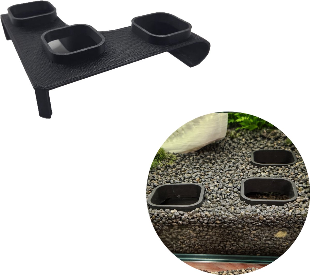 T3D Aquarium Grot voor Hoek – Aquarium Decoratie met 3 Ingangen – Schuilplaats voor Garnalen en Vissen – Kunststof – Zwart – In Nederland Geproduceerd
