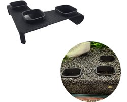 T3D Aquarium Grot voor Hoek – Aquarium Decoratie met 3 Ingangen – Schuilplaats voor Garnalen en Vissen – Kunststof – Zwart – In Nederland Geproduceerd