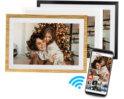 Denver Digitale Fotolijst 10.1 inch - Verwisselbare lijst zwart/wit/hout - Frameo app - Fotokader - Wifi - PFF1018