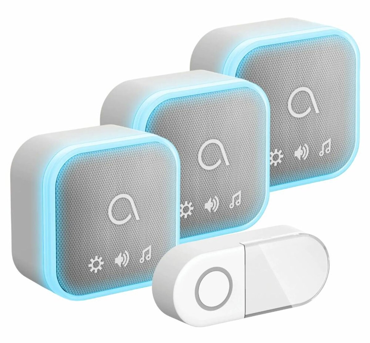 Avidsen 102508-3 Sona-T Battery draadloze deurbel met 3 ontvangers op batterijen