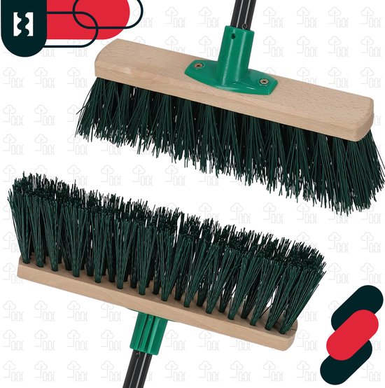 KOTARBAU® Straatbezem, Veegbezem, Tuinbezem, Beukenhout, 30 cm, Groen, Buitenbezem, Harde Veegbezem, Houten Straatbezem, met Metalen Steel van KOTARBAU — afbeelding 5