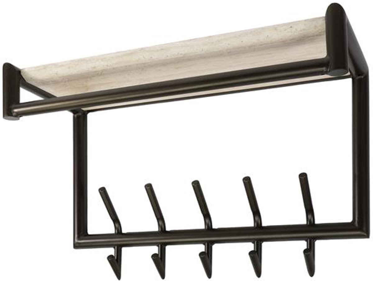 Kapstok Terra Roede & Hoedenplank 2x5 haken 65cm