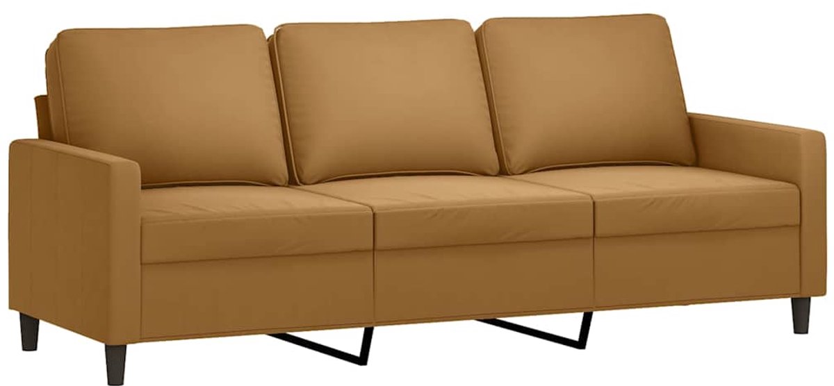 vidaXL Driezitsbank - 180 - cm - fluweel - bruin