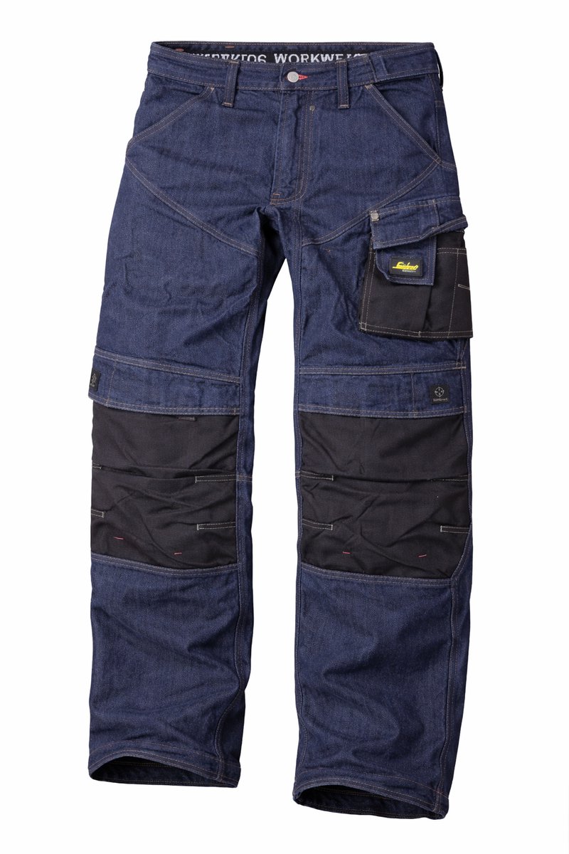 Werkbroek Snickers Workwear 3255 Denim Trouser With HP – Denim/Zwart (6504) – Maat 084 – Stretch Werkbroek met Holsterzakken