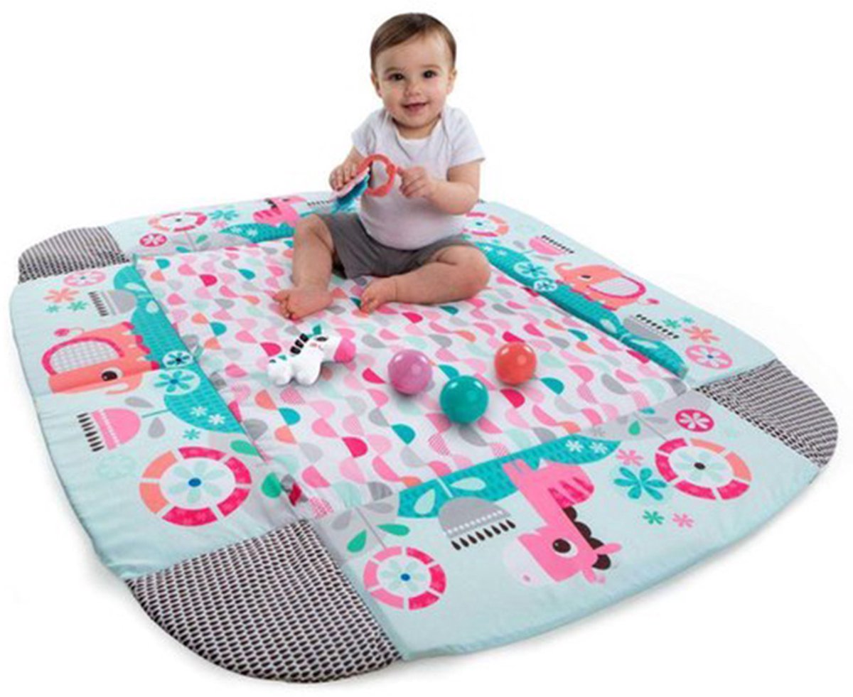 Multifunctioneel Speelkleed Baby + Buikligtrainer - Babygym met AANPASBARE WANDEN - Speelmat met Boog - Incl. 20 Ballen + 5 Speeltjes - Vanaf 0m+ — afbeelding 12