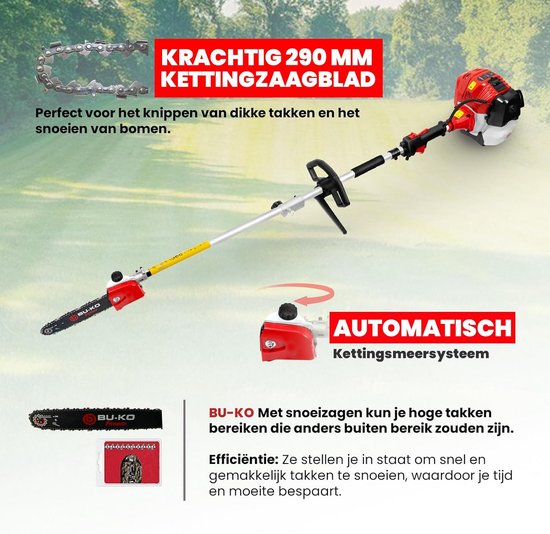 52cc Benzine Multifunctioneel Tuingereedschap - Strimmer, Heggenschaar, Snoeischaar en Kettingzaag van Merkloos	 — afbeelding 2