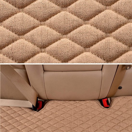 Autostoelhoes voor de achterbank, ademend linnen, krasbestendig, geschikt voor de meeste sedans en SUV's, huisdierbeschermend kussen, 134 cm x 50 cm, Zwart. van Merkloos — afbeelding 3