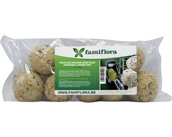 Famiflora Set van 128 mezenbollen zonder netje - 16x8 (90g per vetbol) - Zonder netje voor veilige consumptie en minder plastic afval
