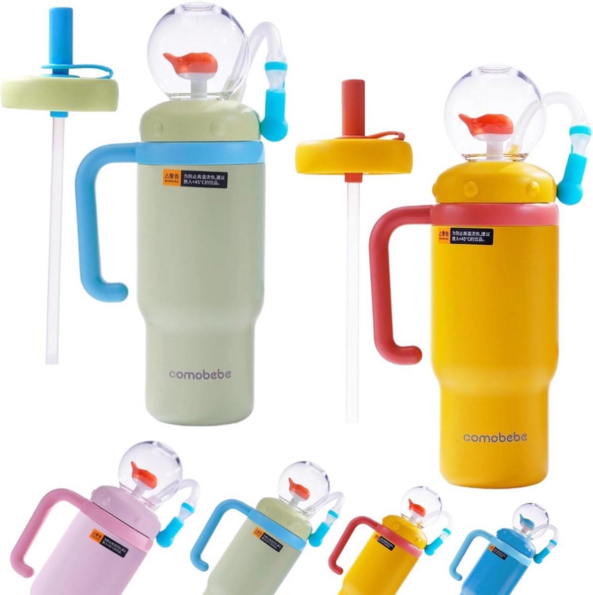 24oz RVS Drinkbeker voor Kinderen met Fontein Spuit en Handvat - Morsbestendig