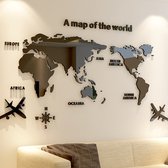 Aangepast muurschildering behang 3D stereo wereldkaart wit marmer