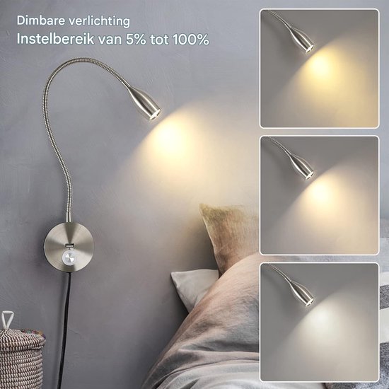 longziming -Flexibele Wandleeslamp met Schakelaar, 13W Cree LED, Bronskleur - Energieklasse A+++ van Longziming — afbeelding 5