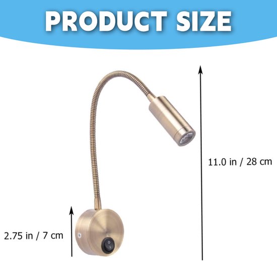longziming -Flexibele Wandleeslamp met Schakelaar, 13W Cree LED, Bronskleur - Energieklasse A+++ van Longziming — afbeelding 3