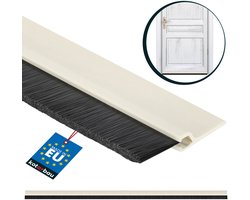 KOTARBAU® Deurborstel, PVC, 1 m, Beige, 45 mm, Borstelafdichting, Tochtstrip met Borstel, Tochtstrip Onderkant Deur, Deurborstel Nylon, Deurstrip Tegen Ongedierte, Zelfklevend