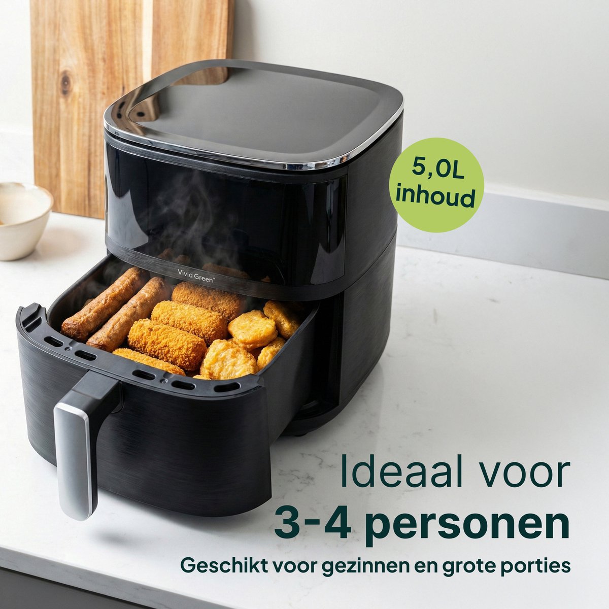 Airfryer Dubbele Lade 5L - PFAS-vrij - Digitaal Display - afbeelding 3