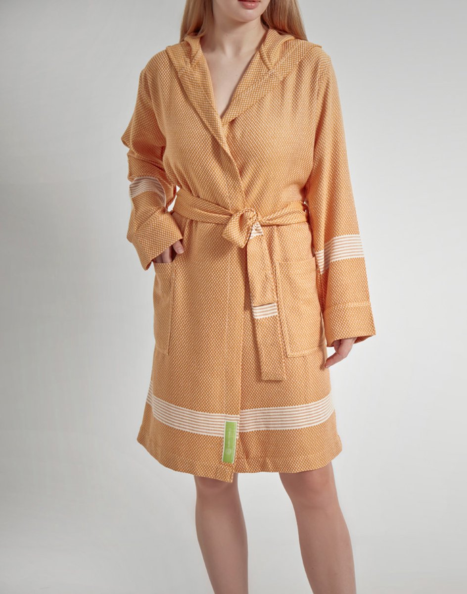 Happy Towels - Sauna Badjas met Capuchon - Sahara - S/M - Zacht Bamboegaren & Biokatoen – OPRUIMING