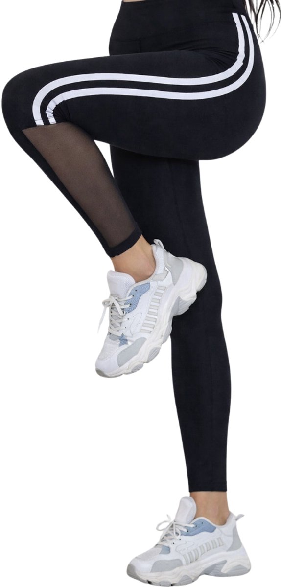 DONEX® Dames sportlegging - Sportkleding dames - yoga legging dames - Hardloopbroek dames - Kim - Zwart Maat XL