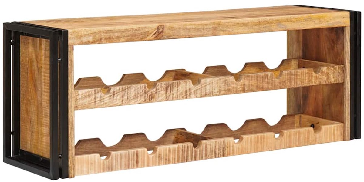 vidaXL - Wijnrek - Bruin - 100 - x - 45 - x - 33 - cm - Massief - Ruw - Mango - Hout