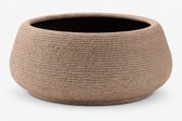 Terracotta Bloembak Ø23xH12 cm – Bruine Lage Plantenpot met Rustieke Textuur voor Tuin & Balkon