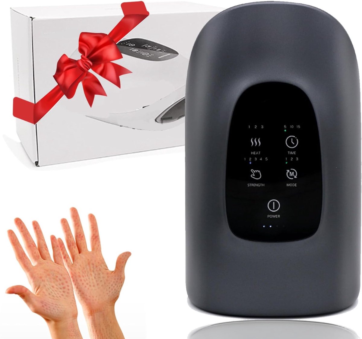 RVV® Handmassage Apparaat - Massage Apparaat - Verwarmingsapparaat - Grijs- 1 x 1 x 1 cm; 1.03 kg
