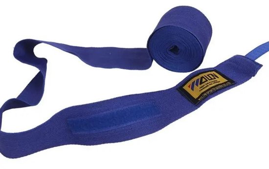 Boks bandage - Boxing wraps - Hand- en polsbescherming - Muay Thai / MMA / Kickboksen / Boksen - Katoen - 2,5m - Blauw - 1 paar - Jonyx