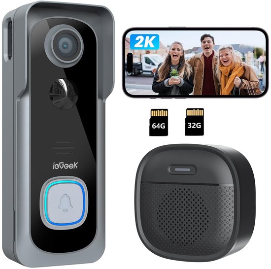 ieGeek J1 Draadloze Video Deurbel 2K - ieGeek - €63,99