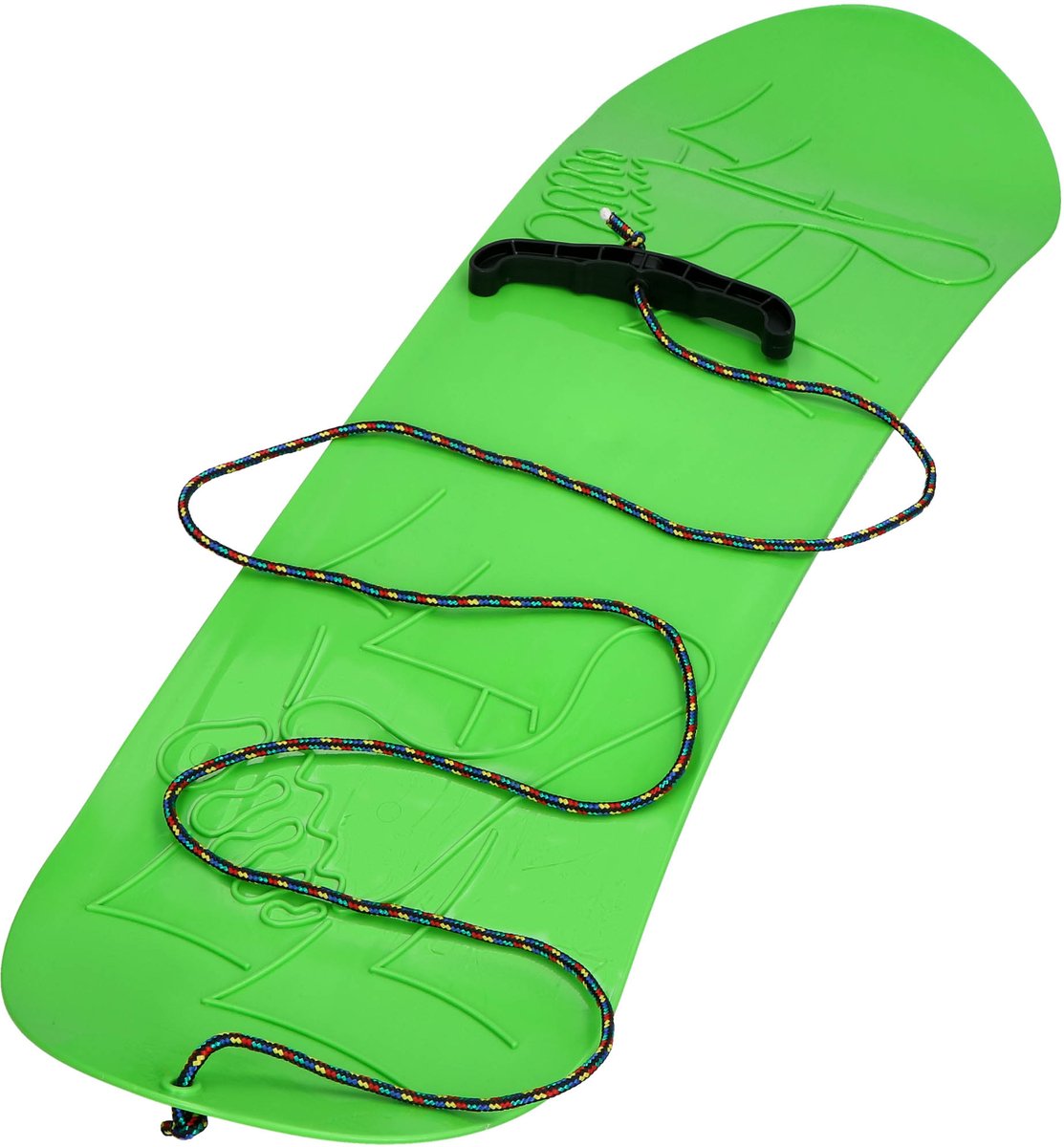 KOTARBAU® Speelgoed Snowboard Kunststof 68×20 cm Sneeuw Slee Plastic Glijder Sneeuw zonder Binding met Touw Sneeuwglijder Slee Groen